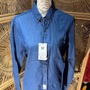 Denim & Flower Classic Blue Button Down Shirt